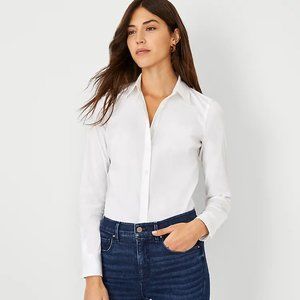 Ann Taylor “Perfect Shirt” White Button Down, Size 6